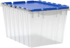 Keepbox 12 Gallon Storage Container,Stackable Plastic Tote Storage Attached 