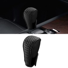Car Gear Shift Knob Cover, Leather Automotive Stick Shifting Handle Knobs Black