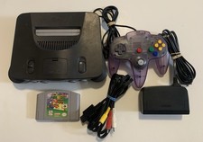 Nintendo 64 Console W/OEM Hookups / Atomic Purple Controller and Super Mario 64