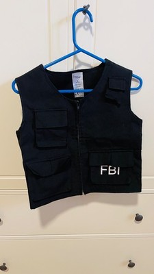 FBI Kostüm Kinder   Weste + Helm/Visier (Gr. S / 4 6 Jahre)