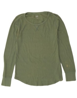 GAP Damen Top Langarm UK 12 Medium Grün AS04