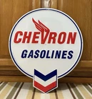 Chevron Gasoline Metal Sign Garage Tools Oil Bar Pub Vintage Style Wall Decor