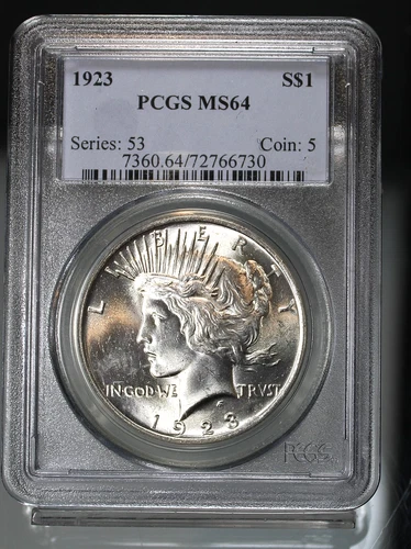 1923 Peace Silver Dollar - PCGS Certified MS64 !!