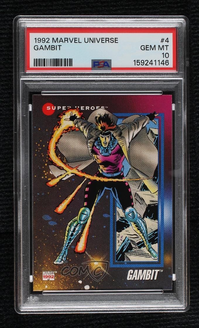 1992 Impel Marvel Universe Series III Super Heroes Gambit #4 PSA 10 GEM MT 8d2 view 1