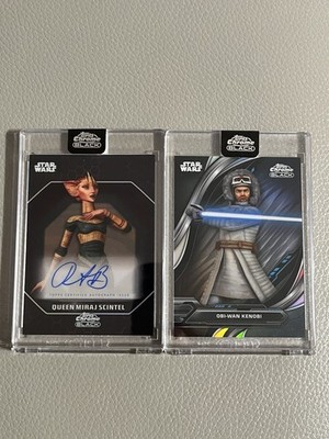 Star Wars - Topps Chrome Black - Card Lot - Anime Kenobi SP & Queen Miraj Auto 
