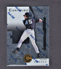 1998 PINNACLE CERTIFIED BANKRUPTCY ROOKIE CARD #134 JEFF ABBOTT PEEL NEVER SEEN. rookie card picture