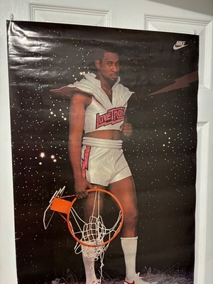 Vintage Nike CHOCOLATE THUNDER Poster Darryl Dawkins 76ers NBA