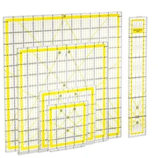 5-Piece Acrylic Quilting Rulers Square Fabric Cutting Ruler Template Set