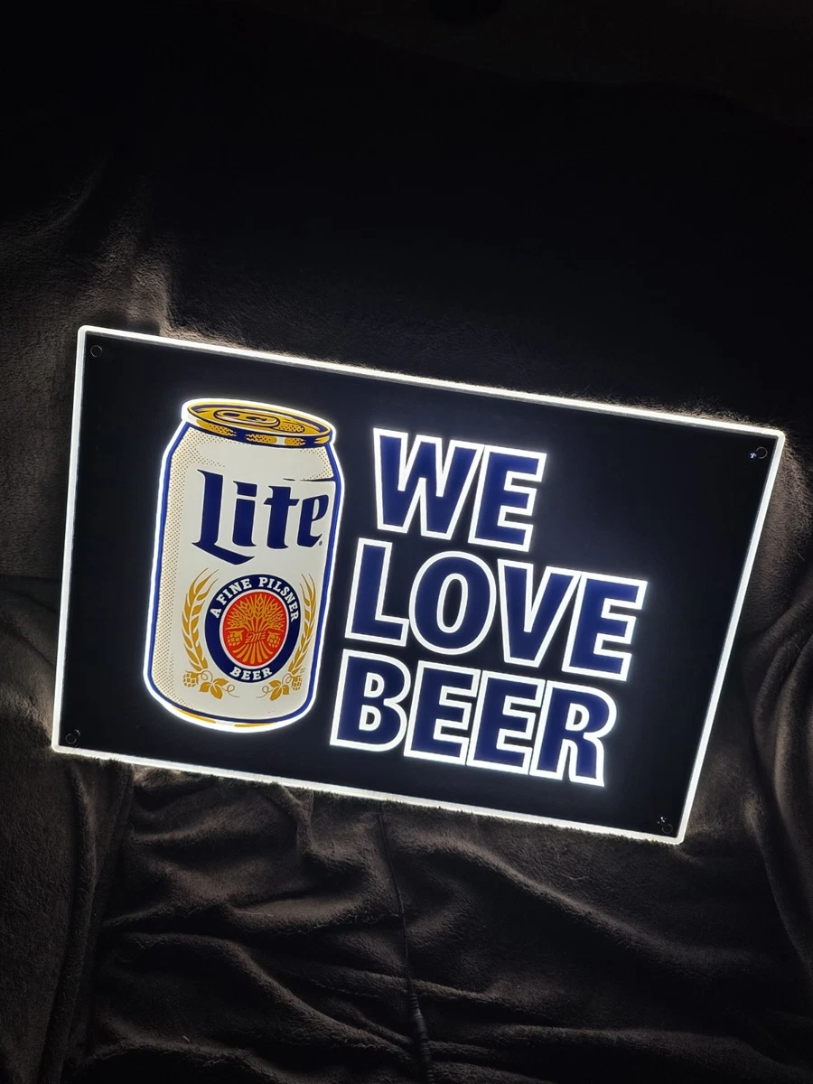 Miller Light Neon Beer Sign In Collectible Miller Signs & Tins for