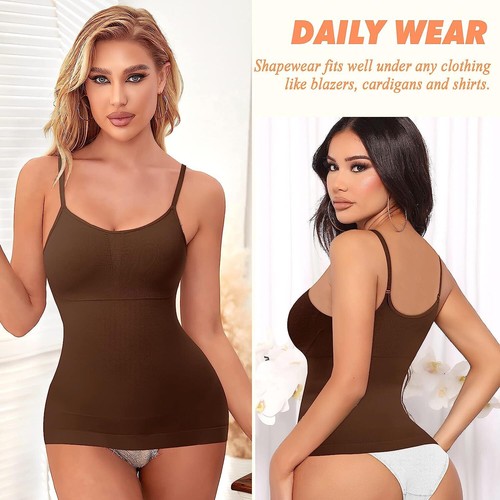 Women Camisole Shapewear Tank Tops Tummy Control Compression Shaping Vest Shaper - Picture 4 of 21