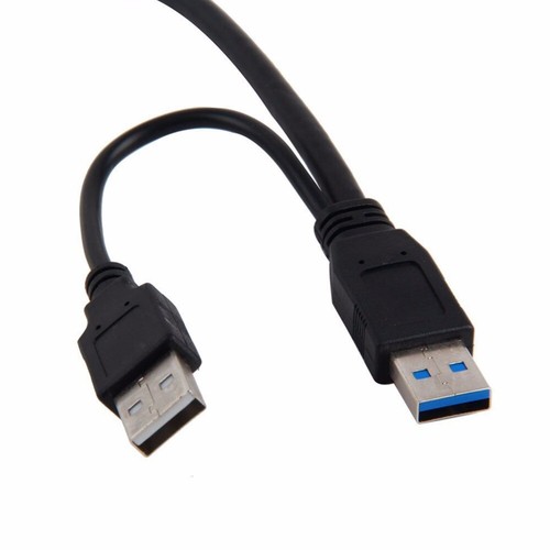 USB 3.0 to SATA 7+15 Pin 22Pin Adapter Y Cable USB 2.0 Power Port SATA HDD SSD - Picture 2 of 3