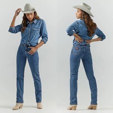Wrangler Vintage Women's Cowboy Cut High Rise Slim Straight Leg Jeans - 11x34