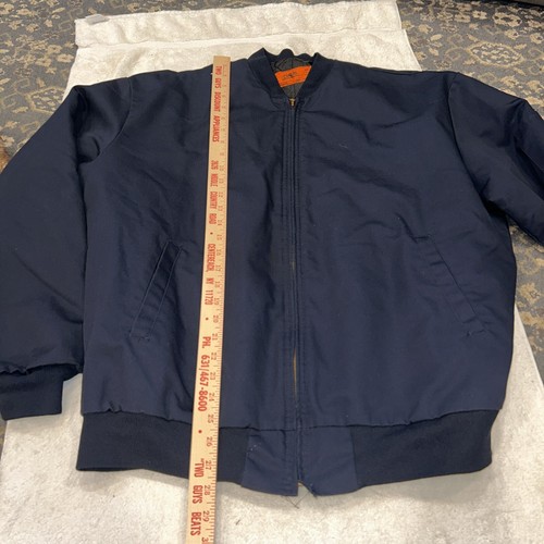Nice! CINTAS 677-20 Men's Size XL Navy Blue Full Zip Lined Work Jacket