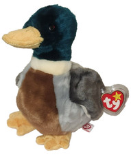 Ty Beanie Buddy - JAKE the Mallard Duck 1st Generation Black Tush Tag NEW MWMT