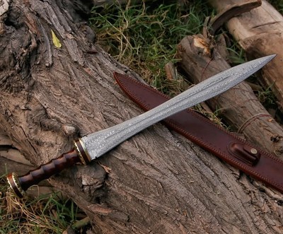 Damascus Steel Handmade Roman Gladiator Viking Sword, Best Gift