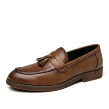 Mens Faux Leather Tassels Round Toe Shoes Nightcub Business Leisure Club Loafers