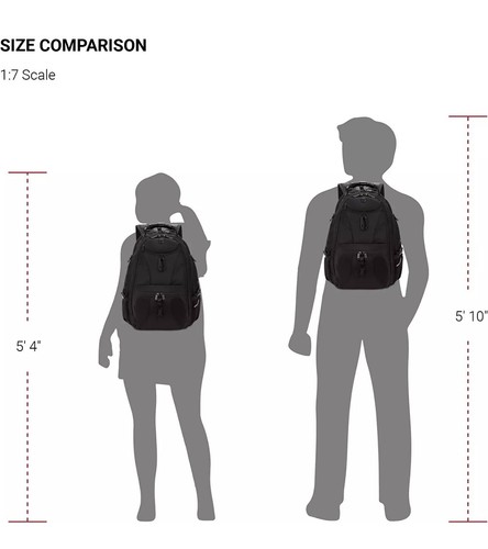 Swiss Gear 1900 Scansmart TSA 17-Inch Laptop Backpack Black 19-Inch Black/Black - Picture 15 of 15
