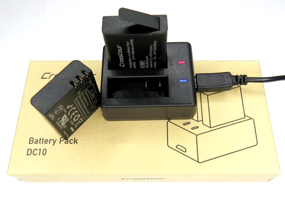 Action Cam Akku USB Ladegerät für Crosstour Rollei AKASO CAMPARK APEMAN SJ4000 - Bild 2 von 4