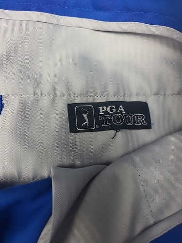 PGA Tour Golf Pants Men’s 36 X 32 Bright Blue Relaxed Fit Stretch Dress Club - Picture 3 of 8