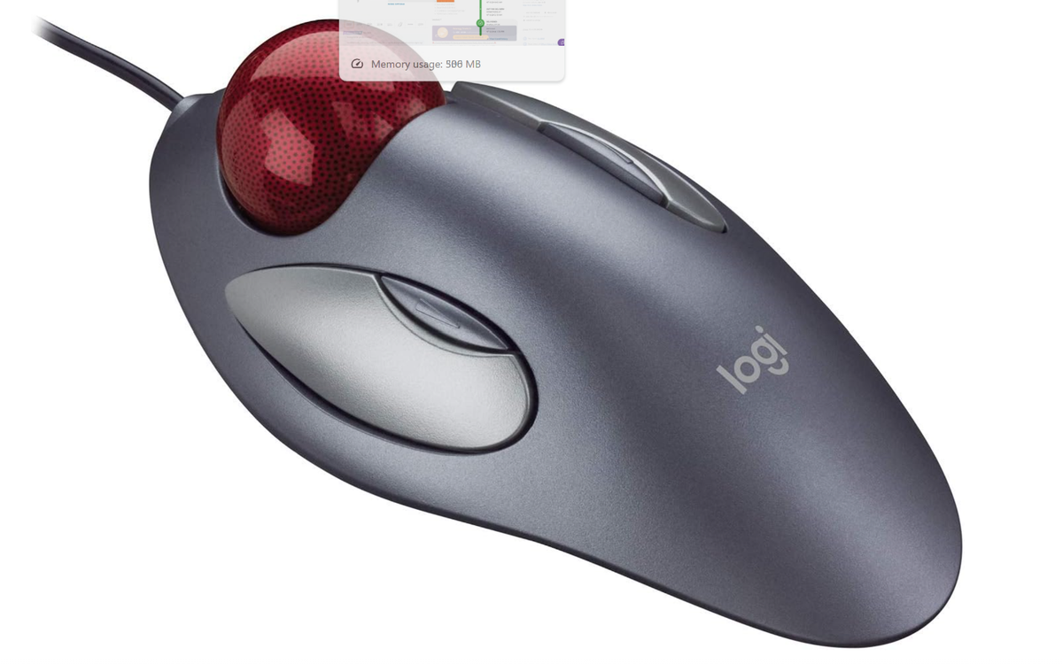 NEW T-BC21 Logitech Trackman Marble Mouse USB Wired 4-button