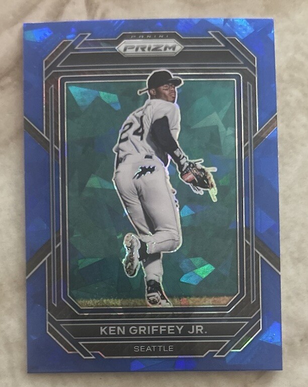 Ken Griffey Jr 2023 Panini Prizm Blue Cracked Ice Parallel #175