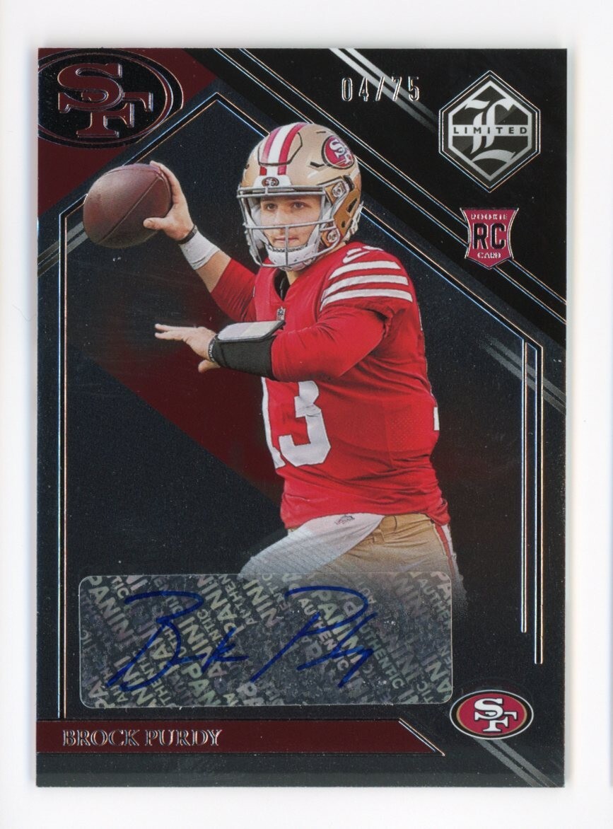 2022 Panini Limited Brock Purdy Silver Auto Rookie RC /75 San Francisco 49ers
