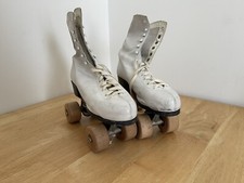 Cleveland Skate Co Vintage White Leather Roller Skates Women Model 50 Size 7