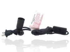 Salt Lamp / Night Light Bulb Power Cord- E12 Socket w/ On/Off Switch- Black- 72"