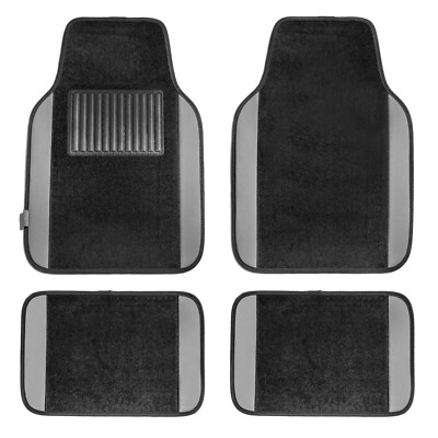 Non-Slip Carpet Floor Mats With Colored Trim   Full Set