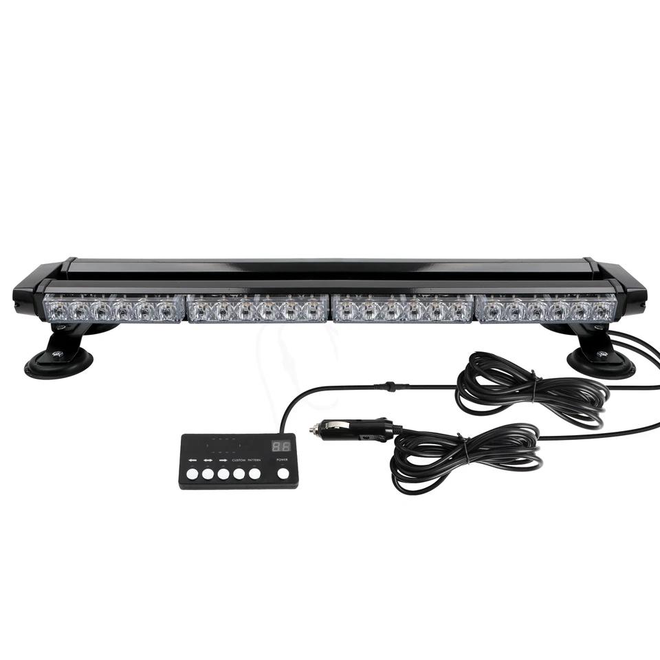 LED Strobe Light Bar Amber White Emergency Warning Rooftop Traffic Advisor 26.5" - Image 3 of 4
