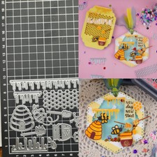 Bee Honey Frame Metal Cutting Dies Scrapbooking Stencils Embossing Die Template