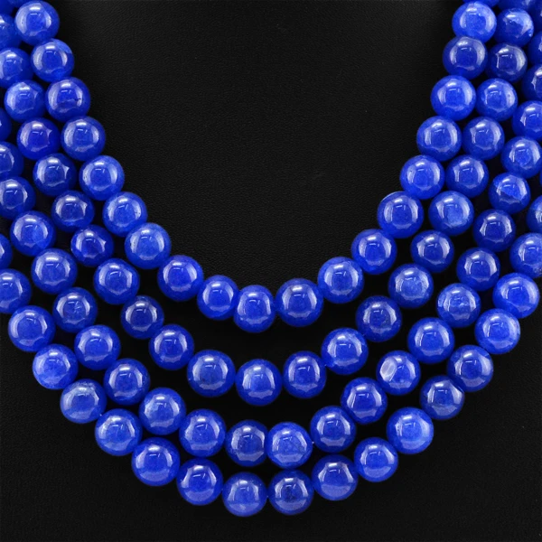 COLLAR CUENTAS ZAFIRO AZUL 4 LÍNEAS MINADO TIERRA 1070,00 CTS CALIDAD SUPERIOR Foto 2 de 3