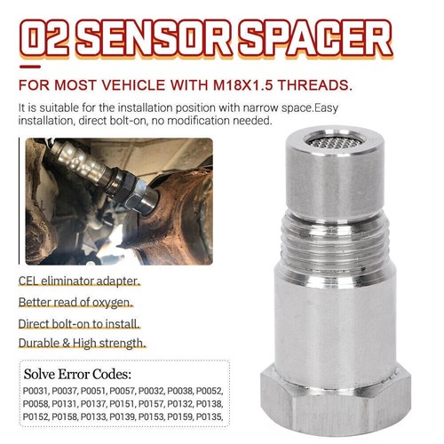 2pcs O2 Oxygen Sensor Spacer Adapter Catalytic Converter Fix Check Engine Light - Picture 3 of 9