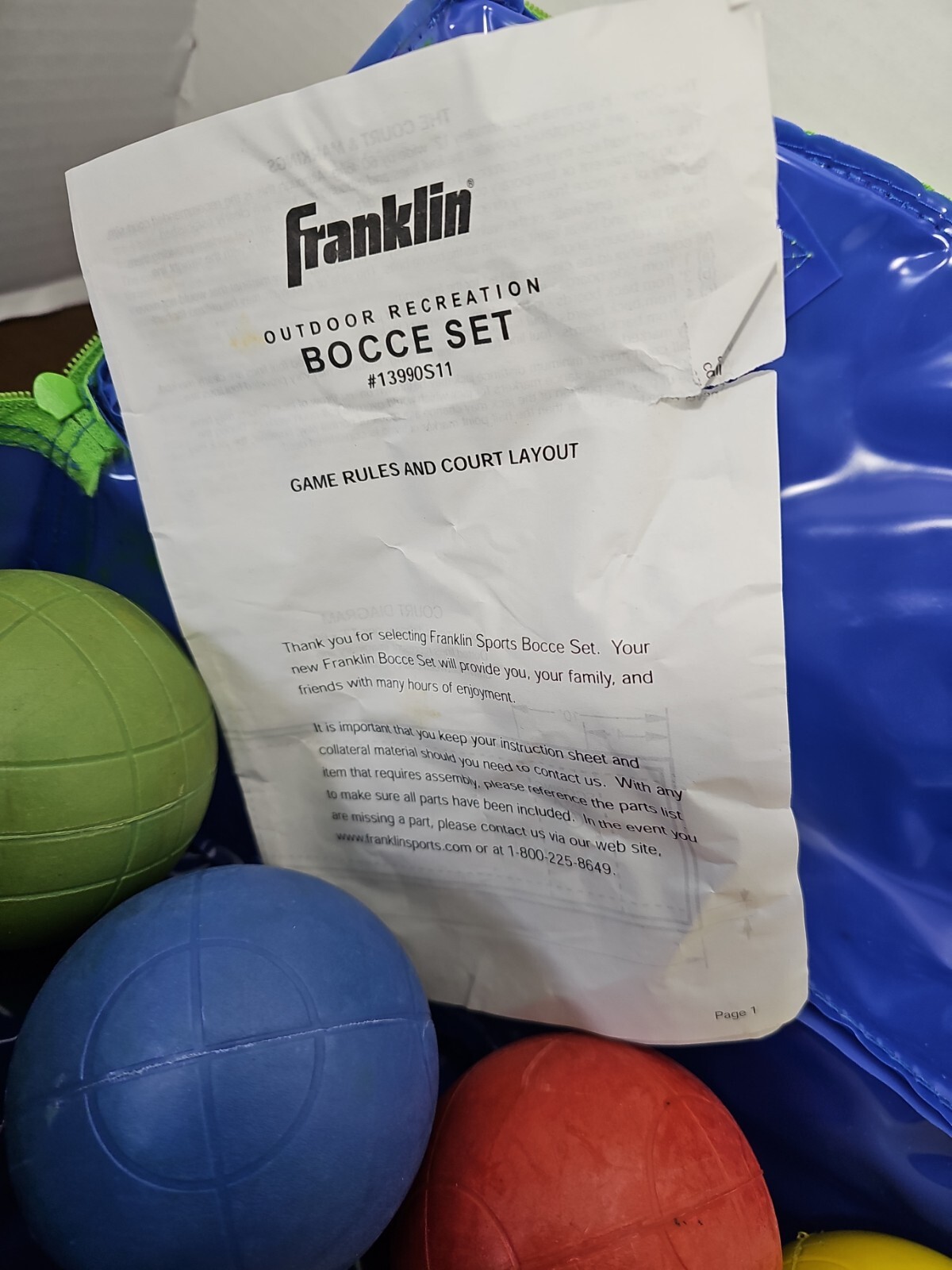 Franklin Bocce Ball set with Carry Bag & Instructions Complete eBay
