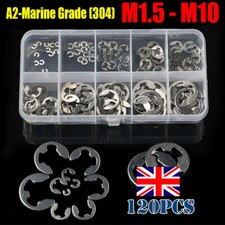 120X External E Clips Circlip C Clip Retaining Clips 1.5mm-10mm Spring Steel