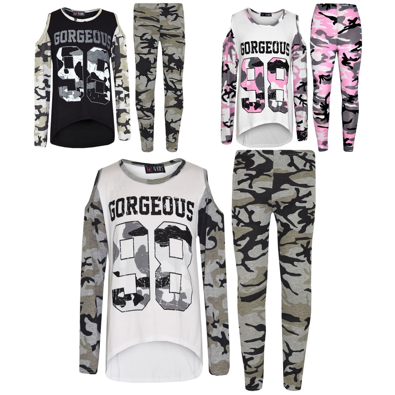 Girls Tops Kids Gorgeous 98 supreme Selling and selling Camouflage & Shirt Top Print Leggi T