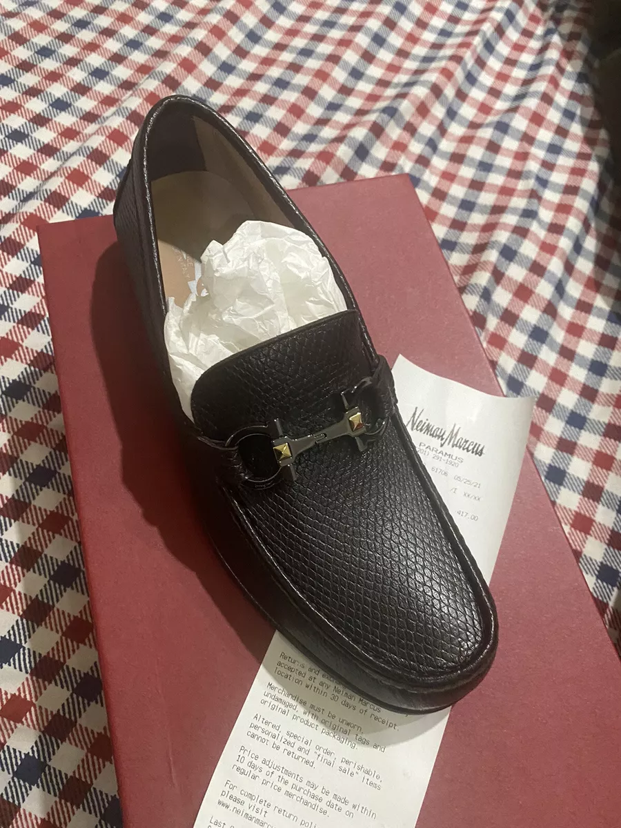 Ferragamo Front 4 Leather Driving Loafers Blue