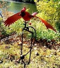 METAL CARDINAL BALANCING ROCKER STAKE ESSCHERT DESIGN ZYCT817 KINETIC MOTION