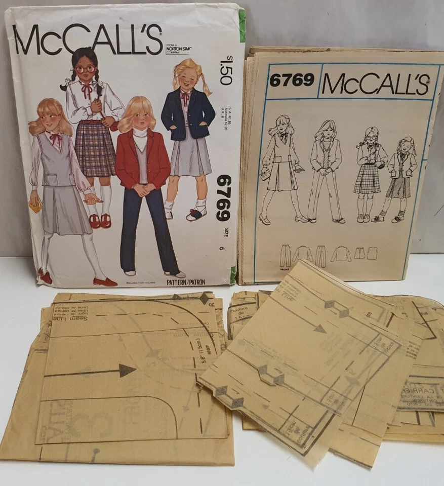 Vintage McCall’s Pattern 6769 c1979 Cut Size 6 Child's Jacket Vest Skirt & Pants - Image 3 of 3