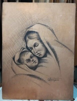 Disegno Madonna Con Bambino G Troiani 25x34 Ebay