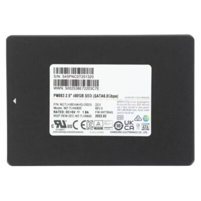 Samsung PM883 480GB SSD 2.5'' 6Gbps SATA MZ7LH480HAHQ-00005 Solid State Drive