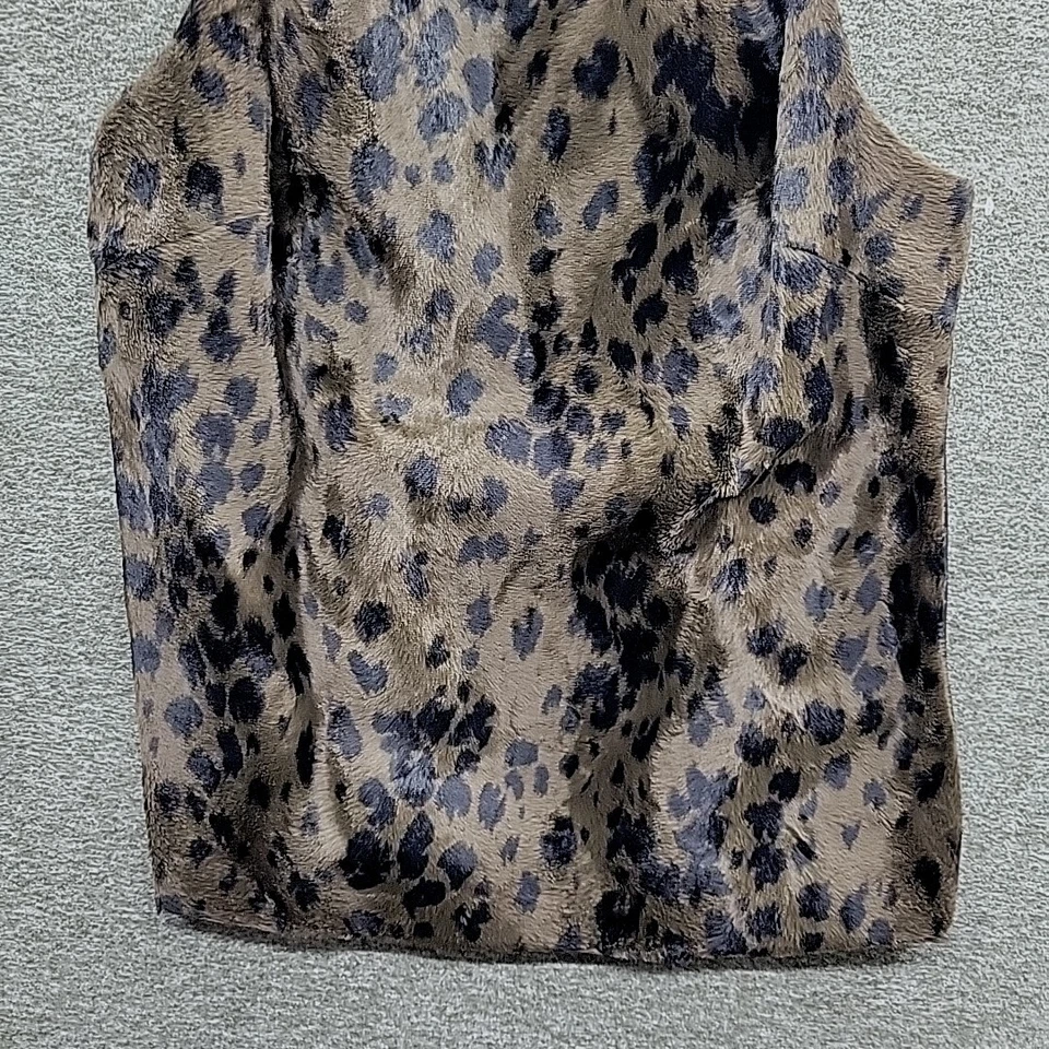 Top Trina Turk para mujer pequeño marrón negro estampado de leopardo piel sintética nuevo sin etiquetas Foto 3 de 4