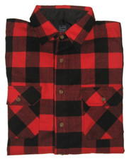 NOS Men's 80s SEARS Red-Black Buffalo Check Button Front Flannel Style Shirt M