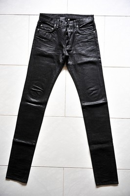 DIOR HOMME Black Waxed Jeans \