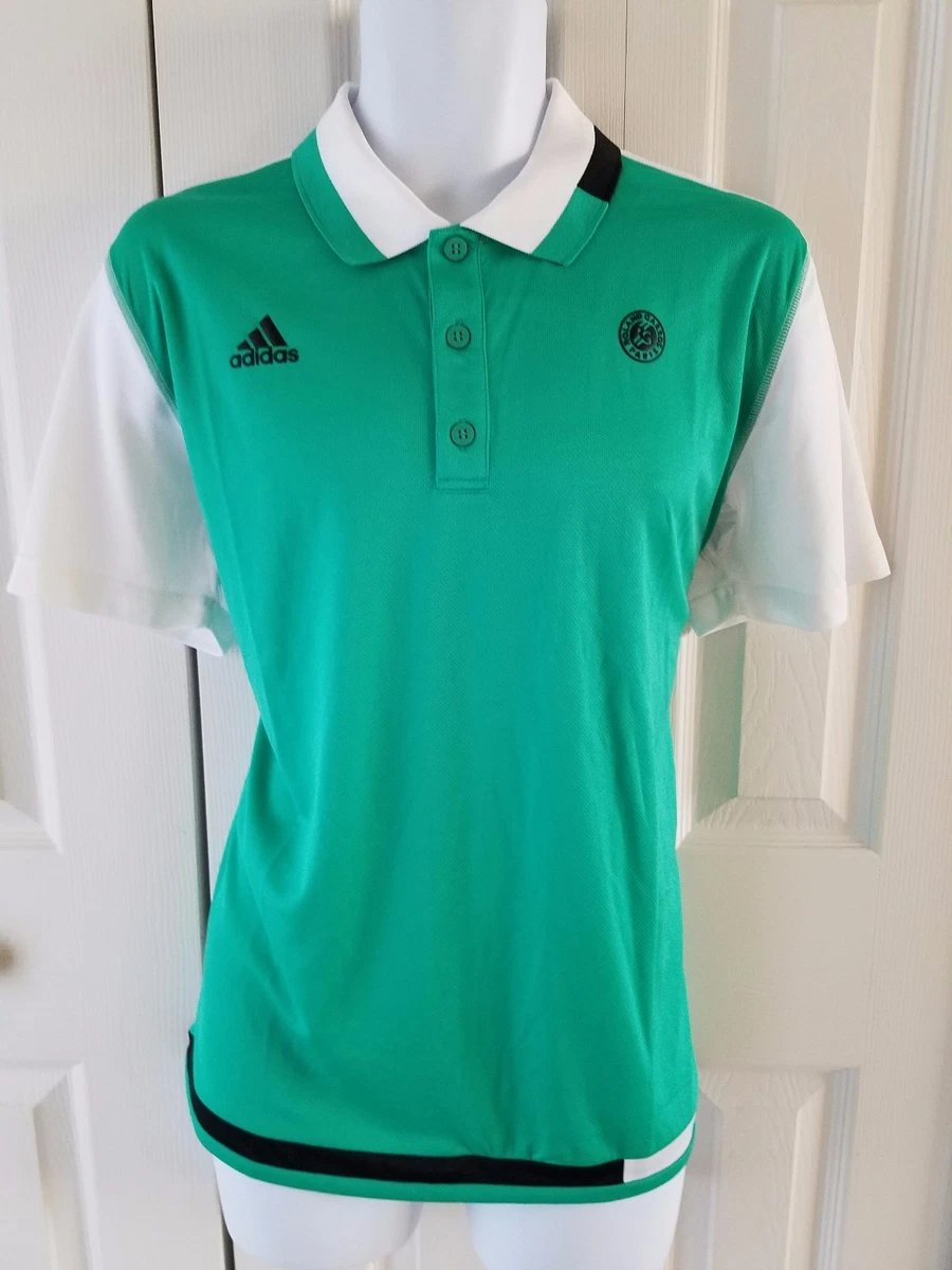 Adidas Men Tennis ROLAND GARROS POLO SHIRT Green White Black S699164 | eBay