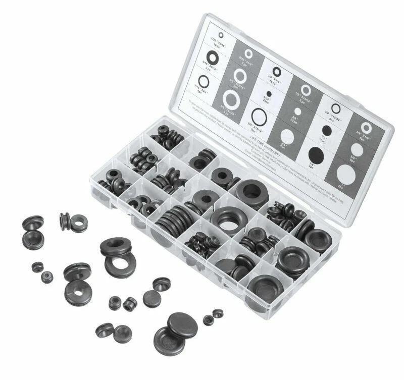 Grommet Firewall Hole Plug Set Electrical Wire Gasket Assortment Kit 125 Rubber — 第 2/4 张图片