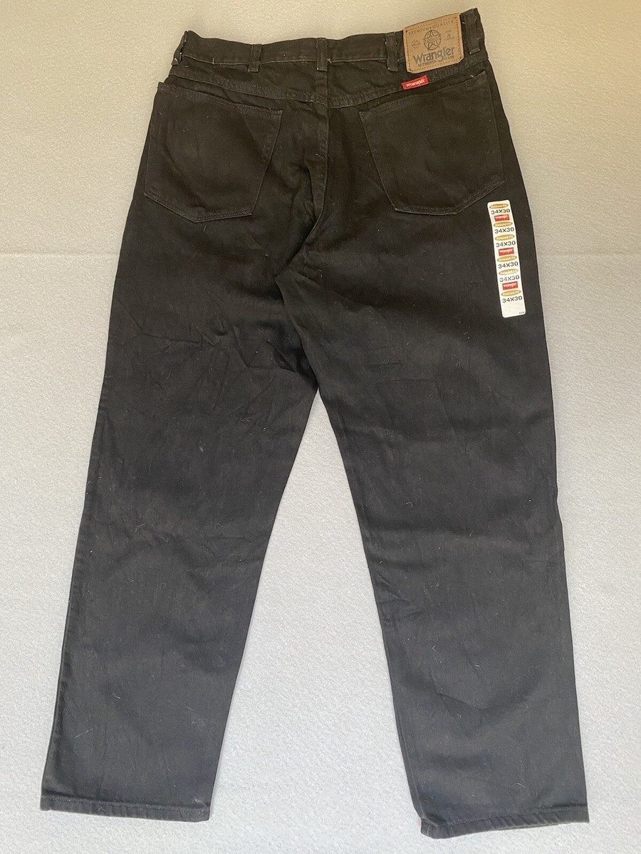 Wrangler Jeans 32x29 Black Relaxed Fit Dark Wash Straight Leg Tag
