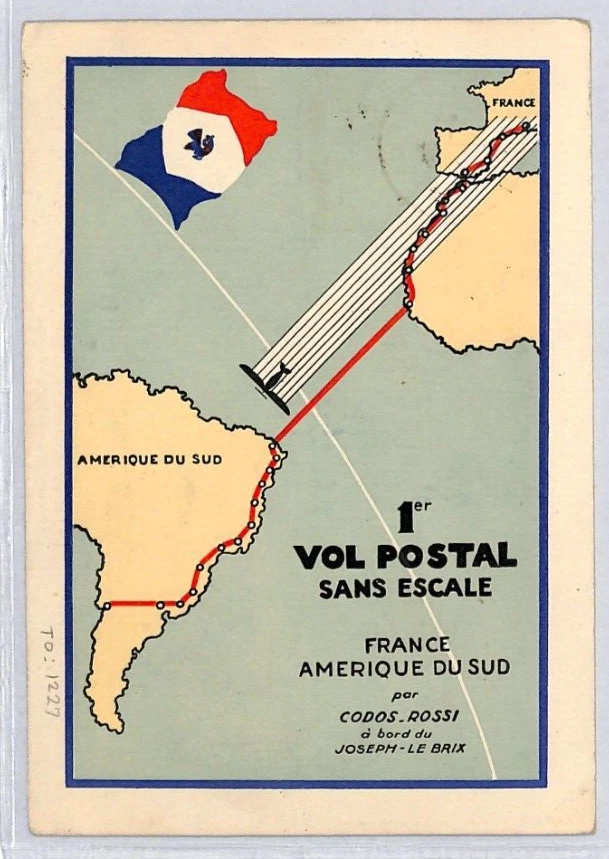 FRANCE Art 1935 Card AIR FRANCE *RAID INTERROMPU* Cachet CAPE VERDE Praia YZ130 - Image 2 of 4