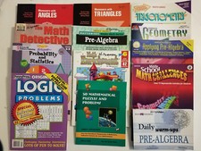 Lot of 13 Math Education-Middle School -Enrichment-Workbooks. Math Concepts