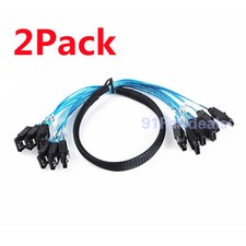 2Pcs Sata To Sata Cable 6Ports 7 Pin Sata HDD Cable Cord For Server 50cm/100cm